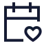 Calendarheart icon with stroke sharp style