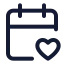 Calendarheart icon with stroke standard style