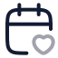 Calendarheart icon with twotone rounded style