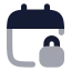 Calendarlock icon with bulk rounded style