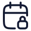 Calendarlock icon with stroke rounded style
