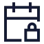 Calendarlock icon with stroke sharp style