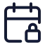 Calendarlock icon with stroke standard style
