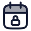 Calendarlock icon with duotone rounded style