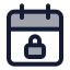 Calendarlock icon with duotone standard style