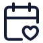 Calendarlove icon with stroke standard style