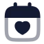 Calendarlove icon with bulk rounded style
