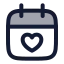 Calendarlove icon with duotone rounded style