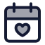 Calendarlove icon with duotone standard style