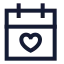 Calendarlove icon with stroke sharp style