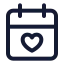 Calendarlove icon with stroke standard style