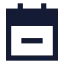 Calendarminus icon with solid sharp style