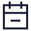 Calendarminus icon with stroke sharp style