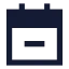 Calendarminus icon with solid sharp style