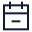 Calendarminus icon with stroke sharp style