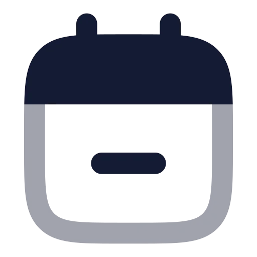 Calendar Minus 2 Icon in Bulk Rounded style