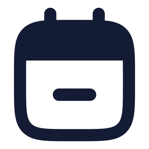 Calendar Minus 2 Icon in Solid Rounded style