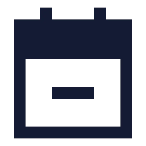 Calendar Minus 2 Icon in Solid Sharp style