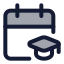 Calendarmortarboard icon with duotone standard style