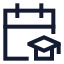 Calendarmortarboard icon with stroke sharp style