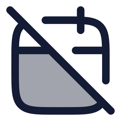 Calendar Off Icon in Duotone Rounded style