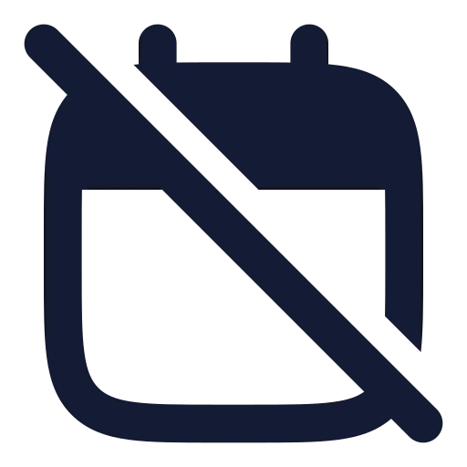 Calendar Off Icon in Solid Rounded style