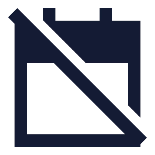 Calendar Off Icon in Solid Sharp style