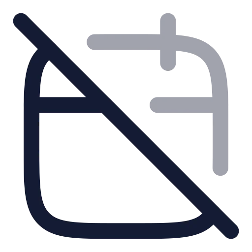 Calendar Off Icon in Twotone Rounded style