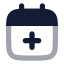 Calendarplus icon with bulk rounded style