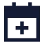Calendarplus icon with solid sharp style