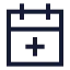 Calendarplus icon with stroke sharp style