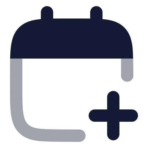 Calendar Plus Icon in Bulk Rounded style