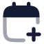 Calendarplus icon with bulk rounded style