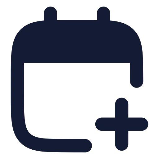 Calendar Plus Icon in Solid Rounded style