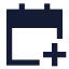 Calendarplus icon with solid sharp style