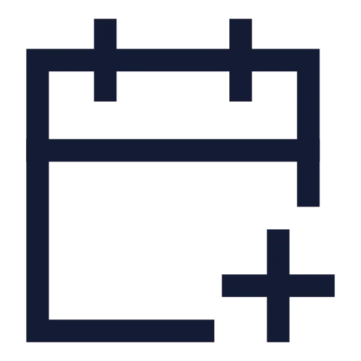 Calendar Plus Icon in Stroke Sharp style