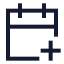 Calendarplus icon with stroke sharp style