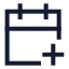 Calendarplus icon with stroke sharp style
