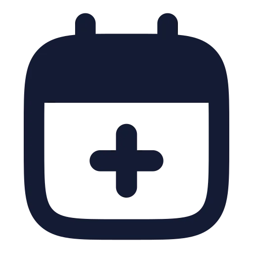 Calendar Plus 2 Icon in Solid Rounded style