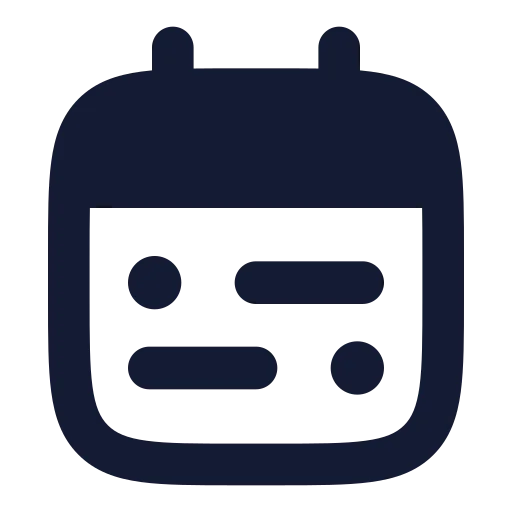 Calendar Range Icon in Solid Rounded style