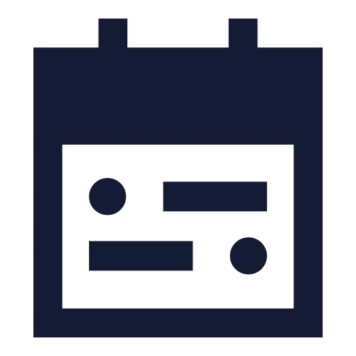Calendar Range Icon in Solid Sharp style