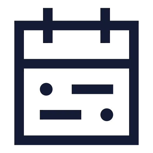 Calendar Range Icon in Stroke Sharp style