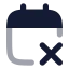 Calendarremove icon with bulk rounded style