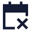 Calendarremove icon with solid sharp style