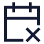 Calendarremove icon with stroke sharp style