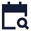 Calendarsearch icon with solid sharp style