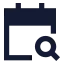 Calendarsearch icon with solid sharp style