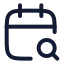 Calendarsearch icon with stroke rounded style