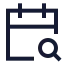 Calendarsearch icon with stroke sharp style