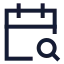 Calendarsearch icon with stroke sharp style